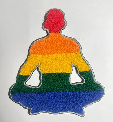 Custom chenille embroidered patch for men's apparel