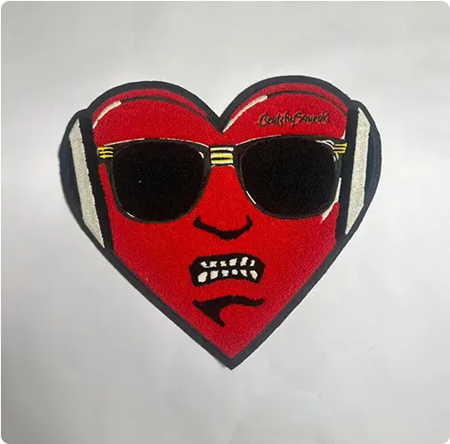 Custom Chenille Heart Patch Design