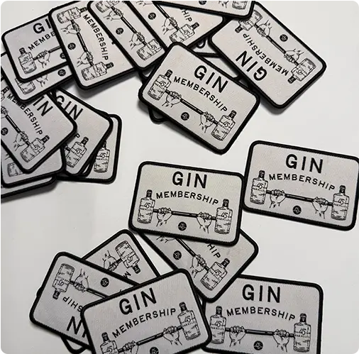 Custom woven GIN label design