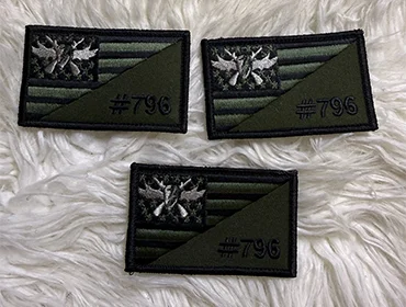 Custom embroidery of an American flag