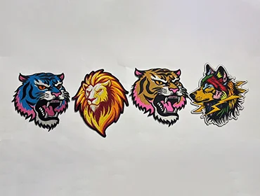 Custom embroidery featuring various animals