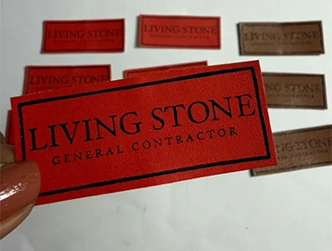 Custom leather patch with embossed design