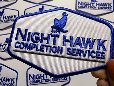 Custom metallic embroidery hawk patch
